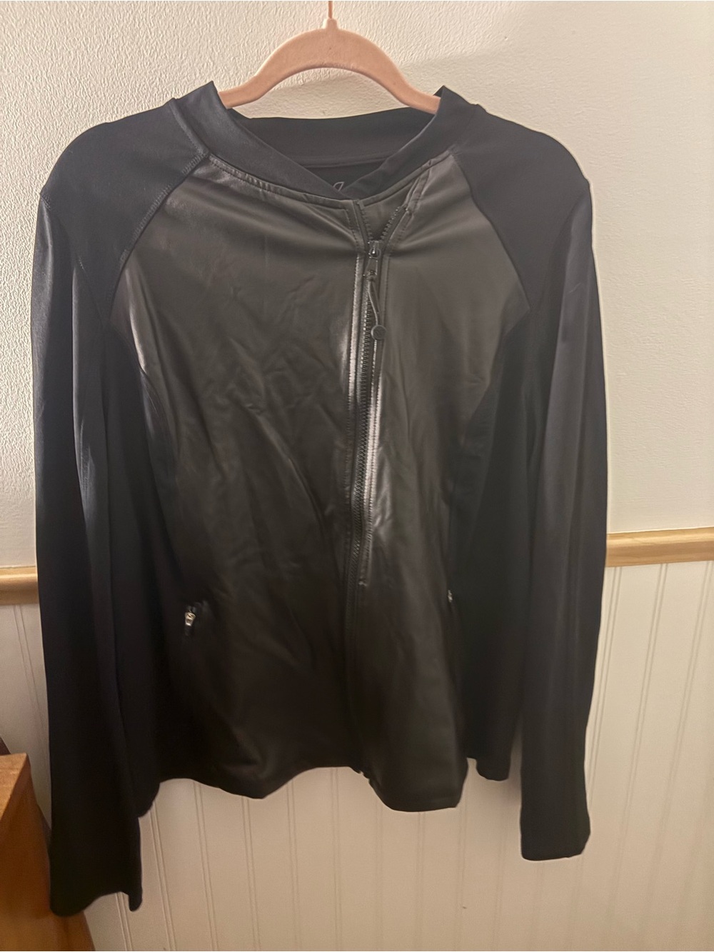 LIVI Active Lane Bryant NWT Black Full Zip Mixed Media Jacket Plus Size